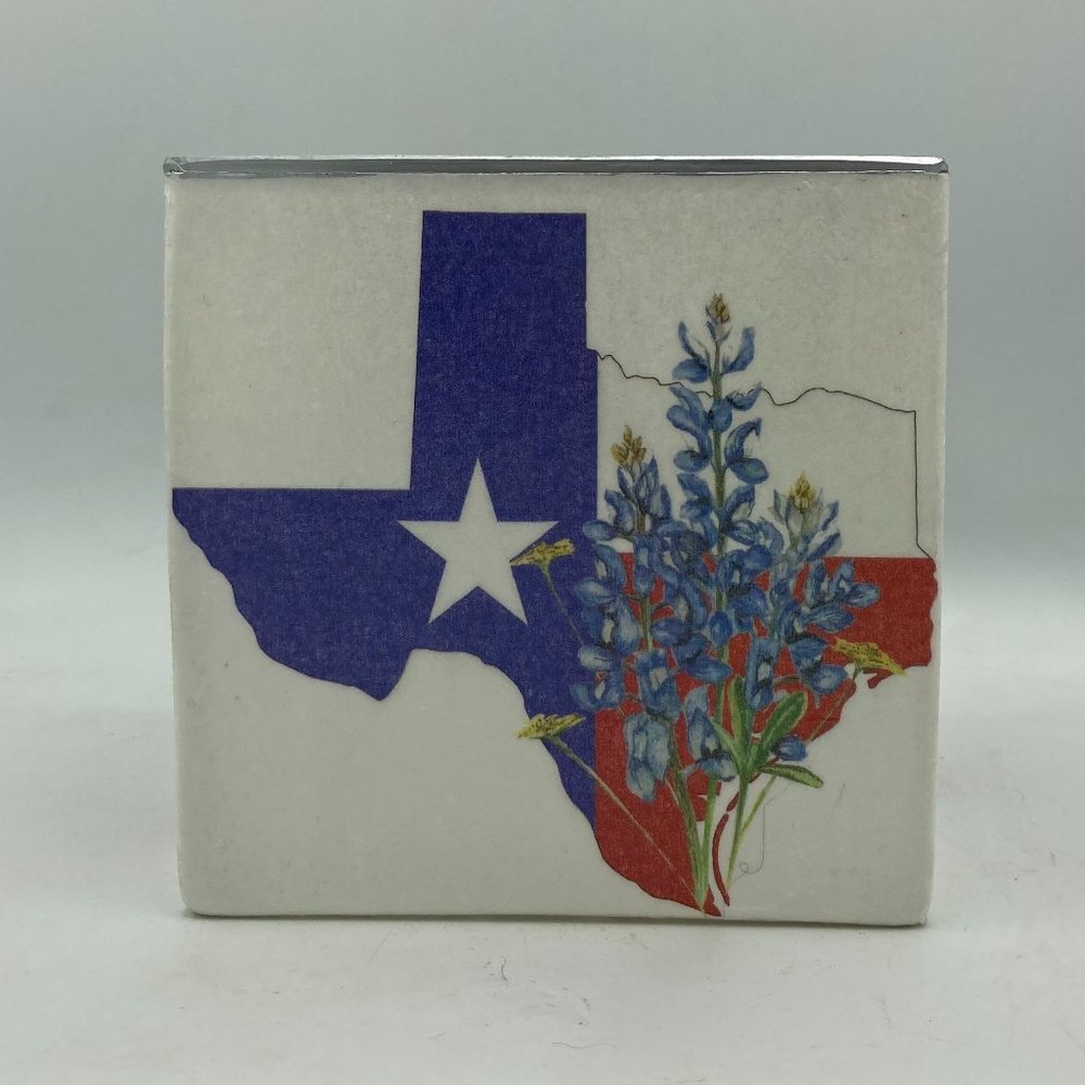 Texas State and Blue Bonnets on a 5” Square
